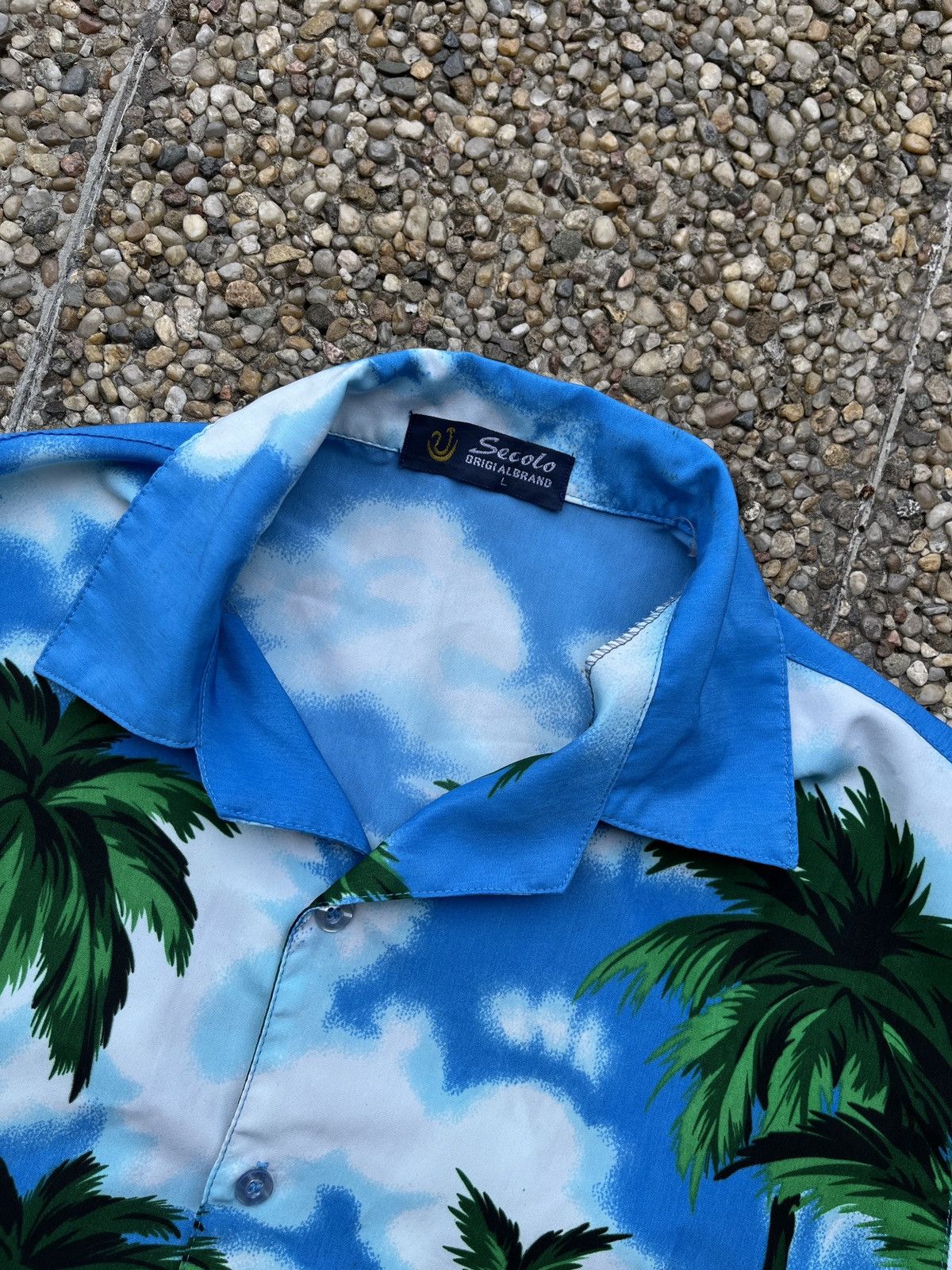 Vintage Vintage 90s Hawaiian Shirt Palm Tree & Flowers Theme Size US L / EU 52-54 / 3 - 2 Thumbnail