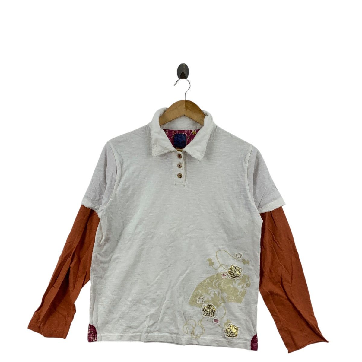 Vintage Vintage JAPAN TRADITIONAL TEMPLE Souvenir Y2K Polo Tee Size M / US 6-8 / IT 42-44 - 3 Thumbnail