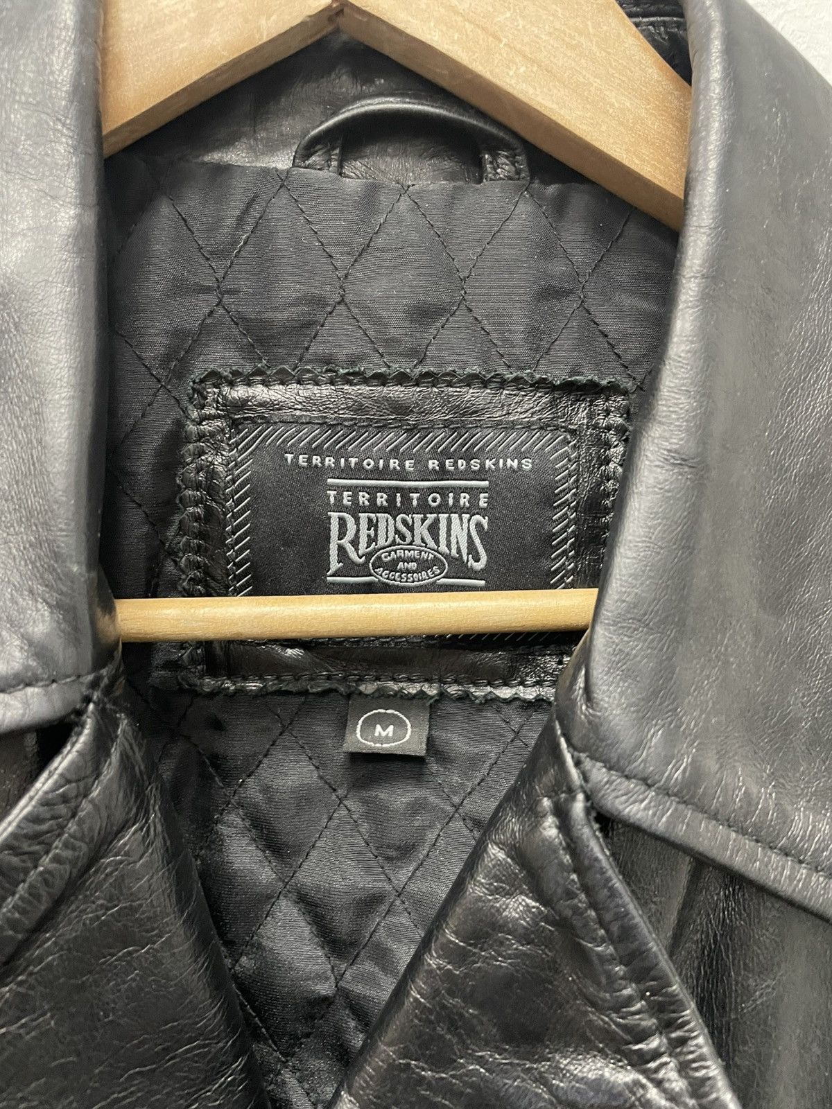 Leather × NFL Vintage Black Leather Coat I REDSKINS Japanese Brand Size US M / EU 48-50 / 2 - 5 Thumbnail