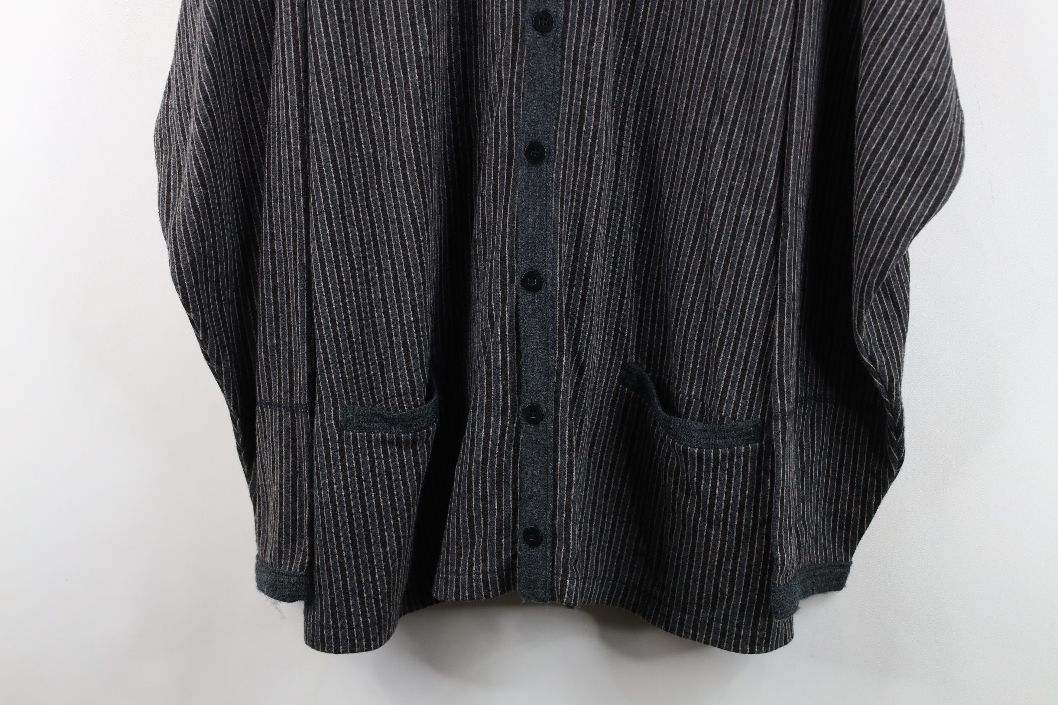 Vintage Vintage 90s Streetwear Striped Cotton Knit Cardigan Sweater Size US L / EU 52-54 / 3 - 3 Thumbnail