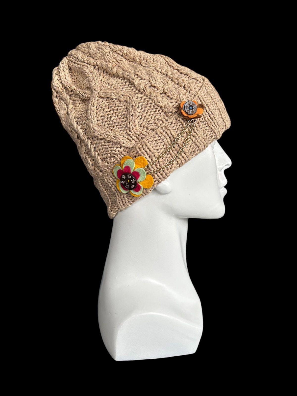 Japanese Brand × Kapital × Vintage Hippies Style crochet knitted handmade Beanie Hats🎌☠️ Size ONE SIZE - 1 Thumbnail