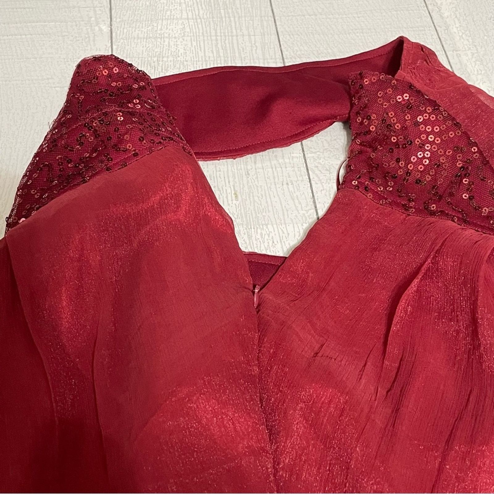 Other Ultra Pink Burgundy Sequin Bodice Mini Dress Medium Size M / US 6-8 / IT 42-44 - 7 Thumbnail