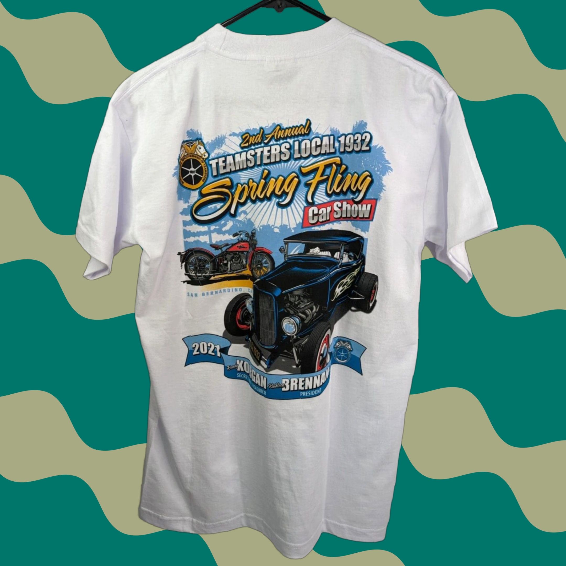 Vintage Bayside 2nd Annual Spring Fling Car Show 2021 White T-Shirt Men's M Cars Crew Neck Cotton Short Sleeve Logo Vintage: No Size US M / EU 48-50 / 2 - 1 Thumbnail