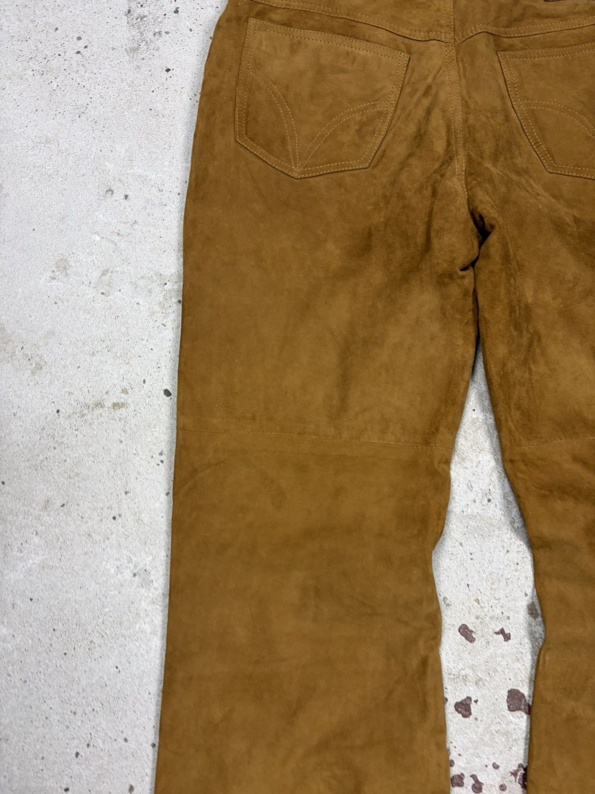 Dolce & Gabbana 2000s Dolce & Gabbana Camel Suede Leather Bootcut Pants Flar Size US 31 - 17 Thumbnail