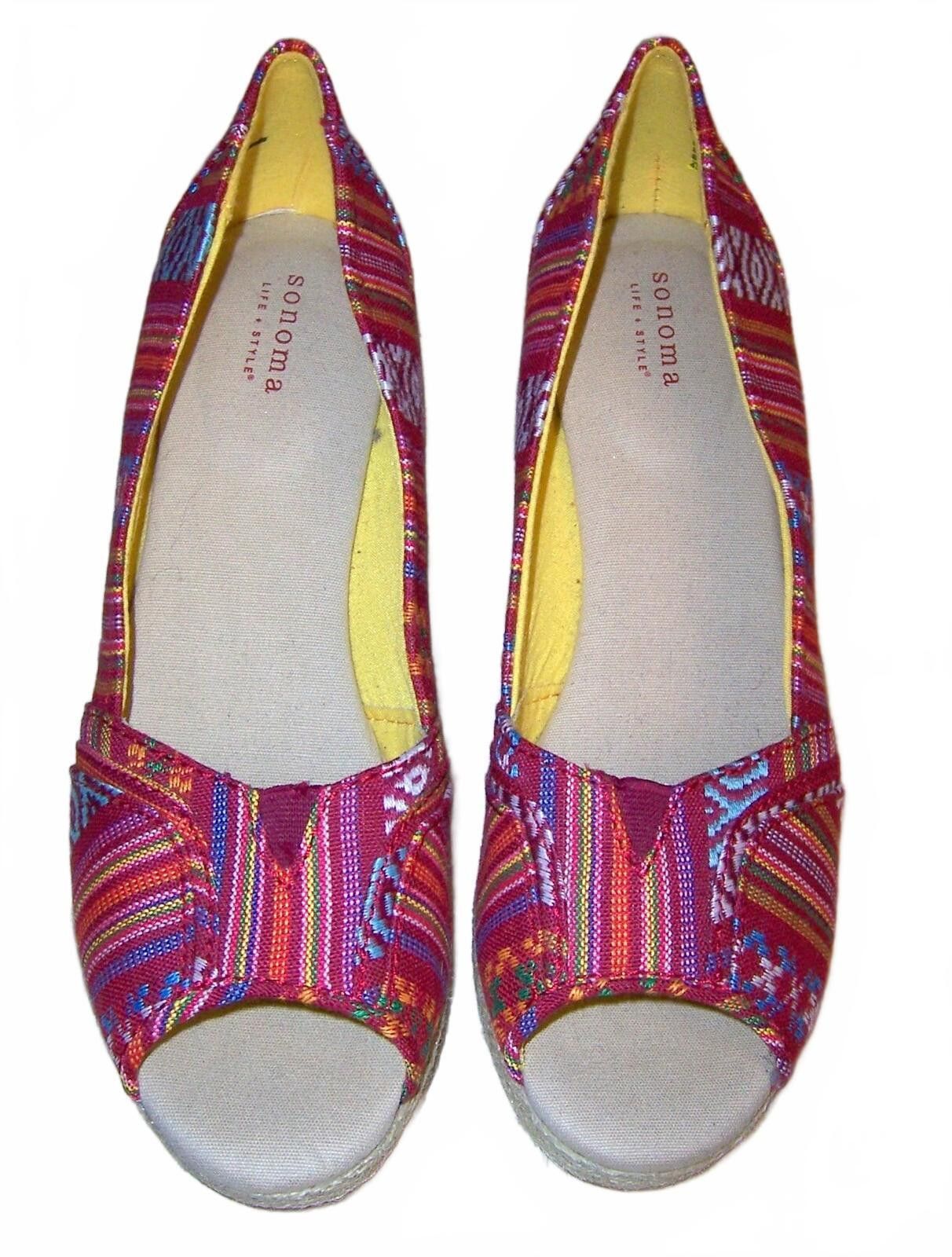 Sonoma Sonoma Multicolored Fabric Peep-Toe Espadrille Wedges- 8.5 M Size US 8.5 / IT 38.5 - 2 Thumbnail