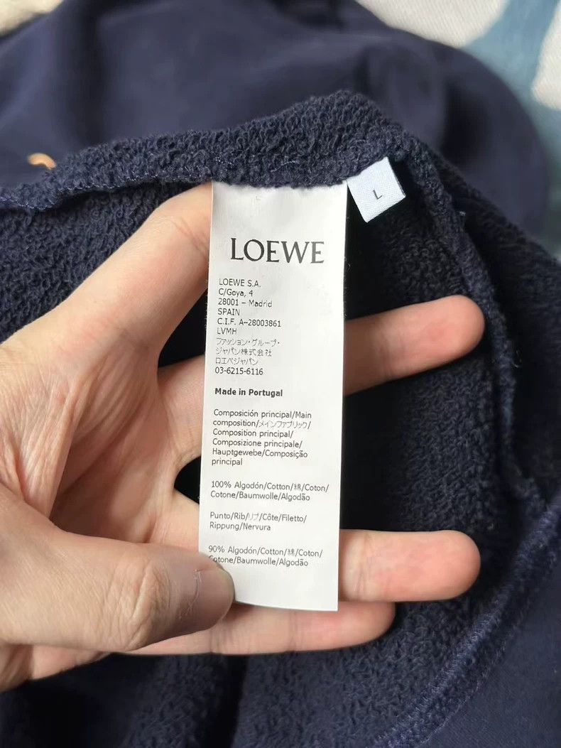 Loewe LOEWE Dark blue embroidered logo hoodie Size L / US 10 / IT 46 - 4 Thumbnail