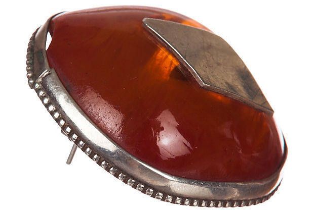 Designer African Sterling Silver Amber Earrings Size ONE SIZE - 3 Thumbnail