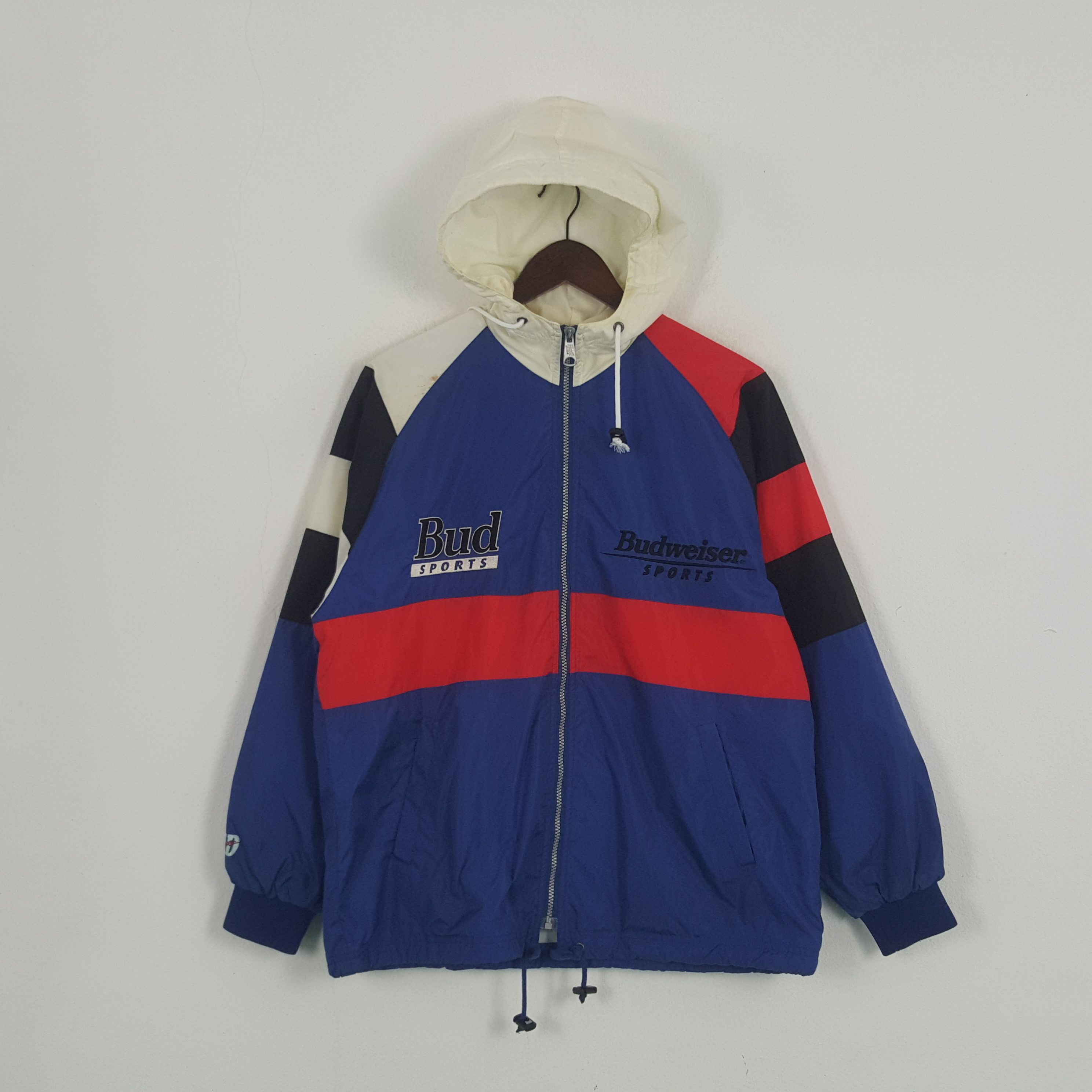 Budweiser × Vintage Vintage Budweiser Sport Windbreaker Hoodie Jacket Size US M / EU 48-50 / 2 - 3 Thumbnail