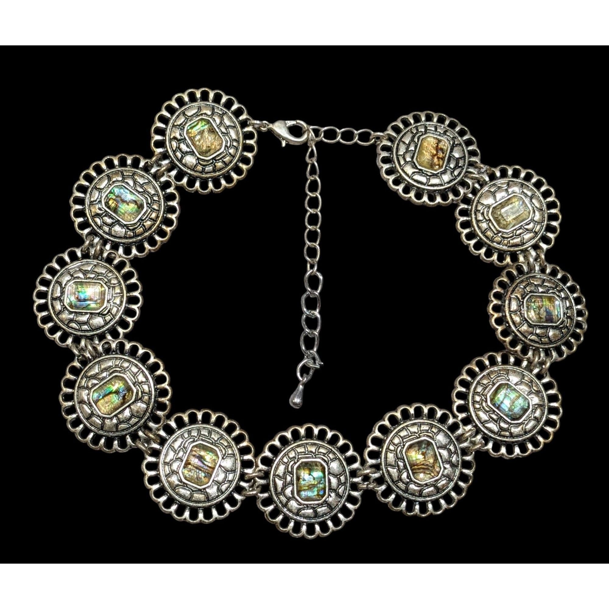 Other Vintage Mother Of Pearl Medallion Choker Neckalce Size ONE SIZE - 1 Thumbnail