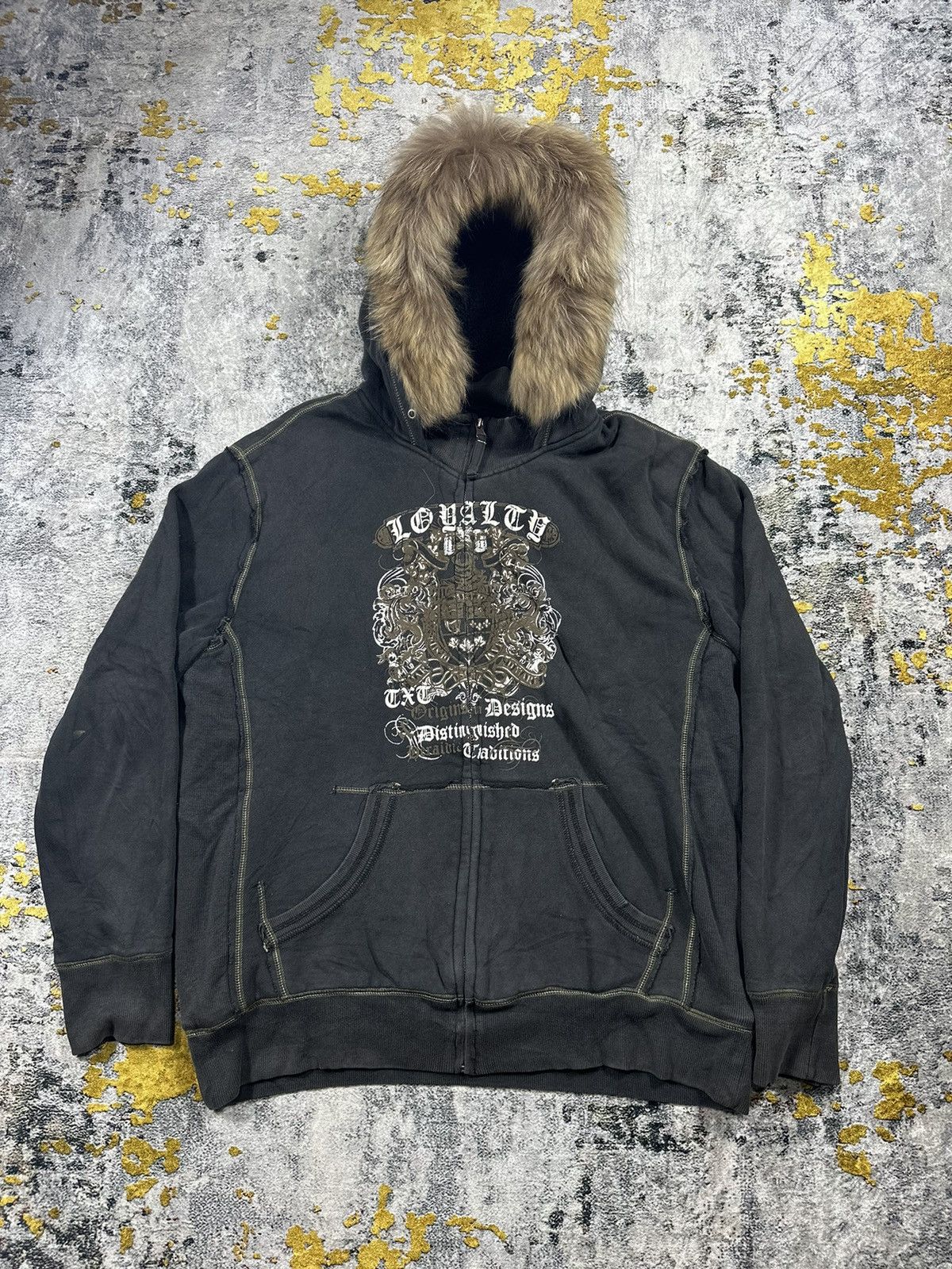 If Six Was Nine 2000s PERFECT FADED FAUX FUR IFSIXWASNINE PUNK STYLED Size US XL / EU 56 / 4 - 1 Thumbnail