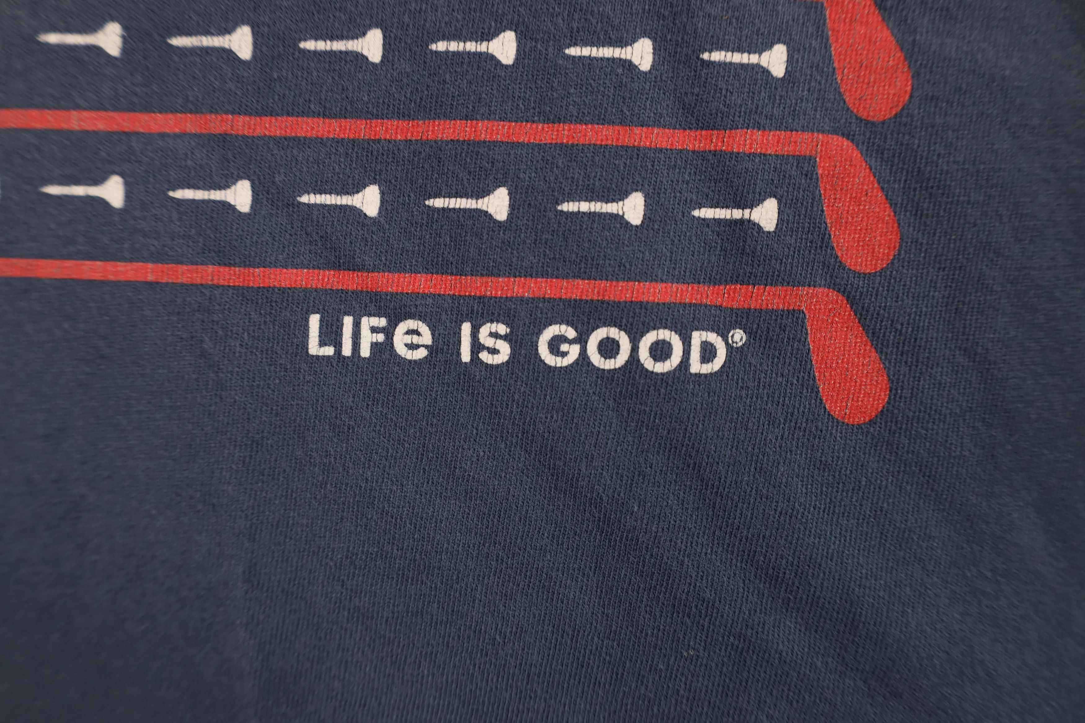 Life is Good Life Is Good Spell Out American Flag Golf Golfing T-Shirt Size US XXL / EU 58 / 5 - 6 Thumbnail