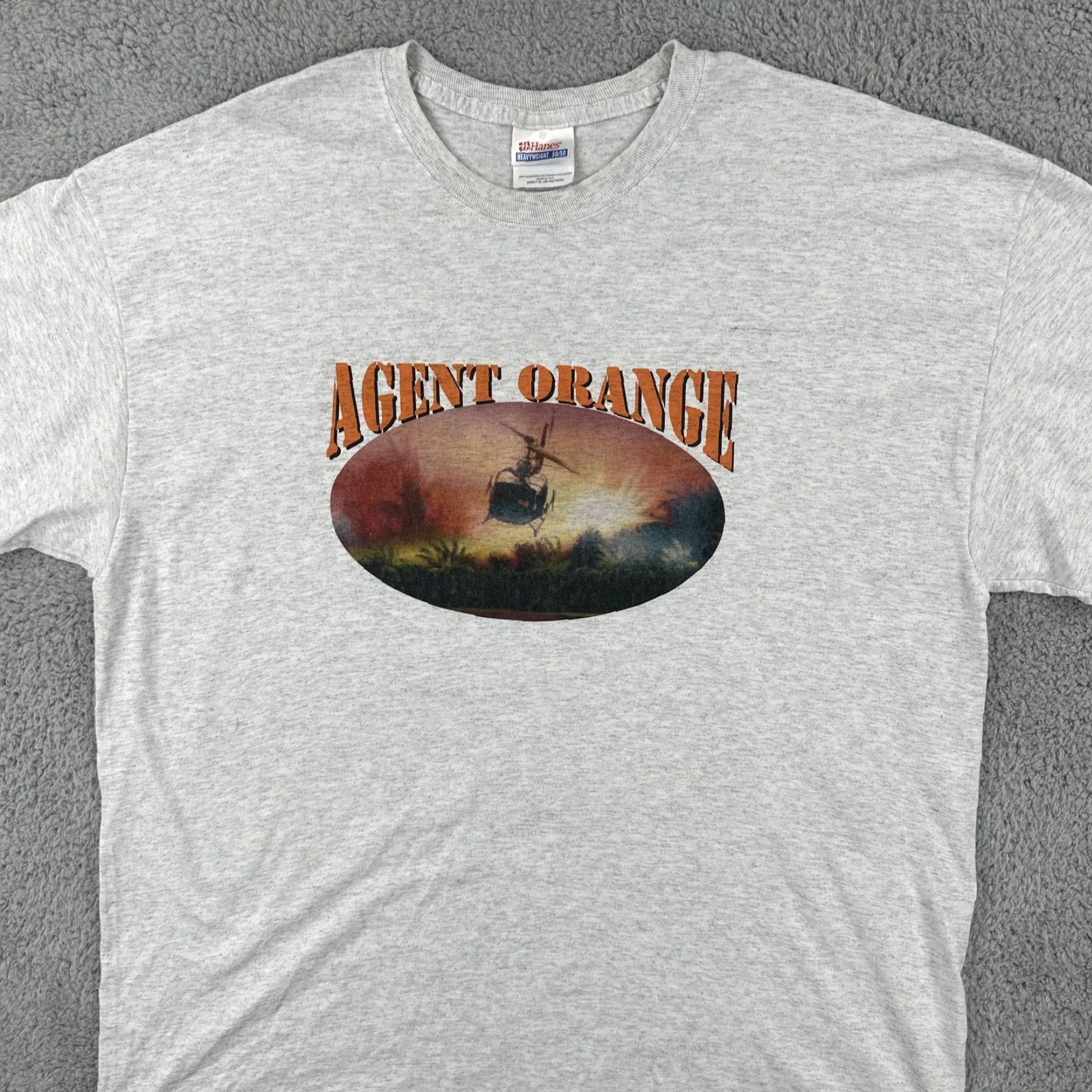 Hanes VINTAGE Hanes T Shirt XL Gray 50/50 Short Sleeve Graphic Tee Men Decade 1990s Agent Orange Cont… Size US XL / EU 56 / 4 - 3 Thumbnail