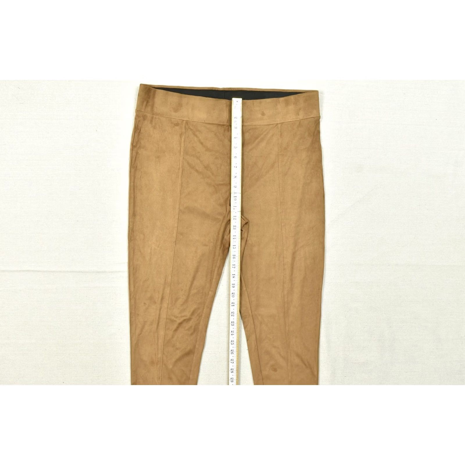 Vintage VINTAGE? Seven7 Women XXL Faux Suede Pull On Leggings Camel Brown Black? Size 40" / US 18 - 5 Thumbnail