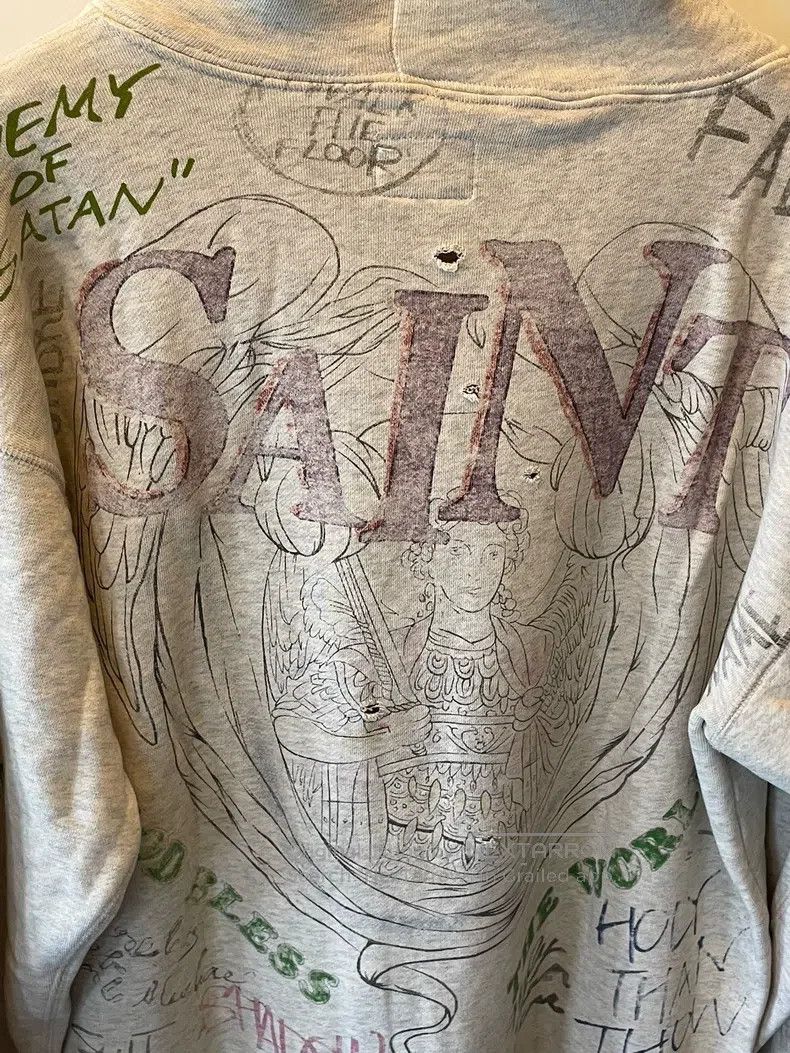 Saint Michael Saint Michael Jesus hand-painted graffiti hoodie off-white Size US M / EU 48-50 / 2 - 5 Thumbnail