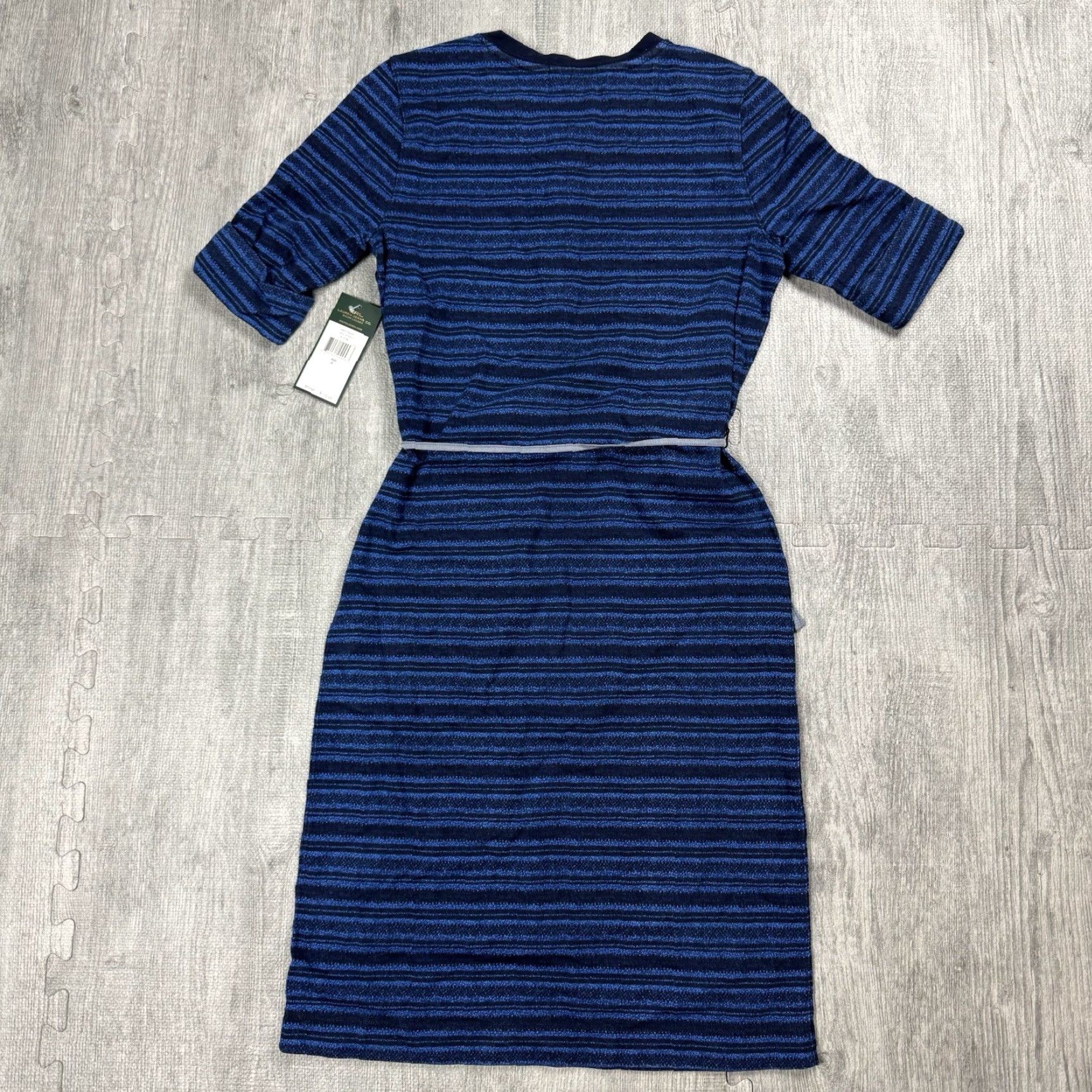 Vintage LAUREN RALPH LAUREN BLUE STRIPE HENLEY DRESS S 3/4 SLEEVE NEW BELT KNIT COTTON SHIRT DRESS casual business formal party 90s? Size S / US 4 / IT 40 - 7 Thumbnail