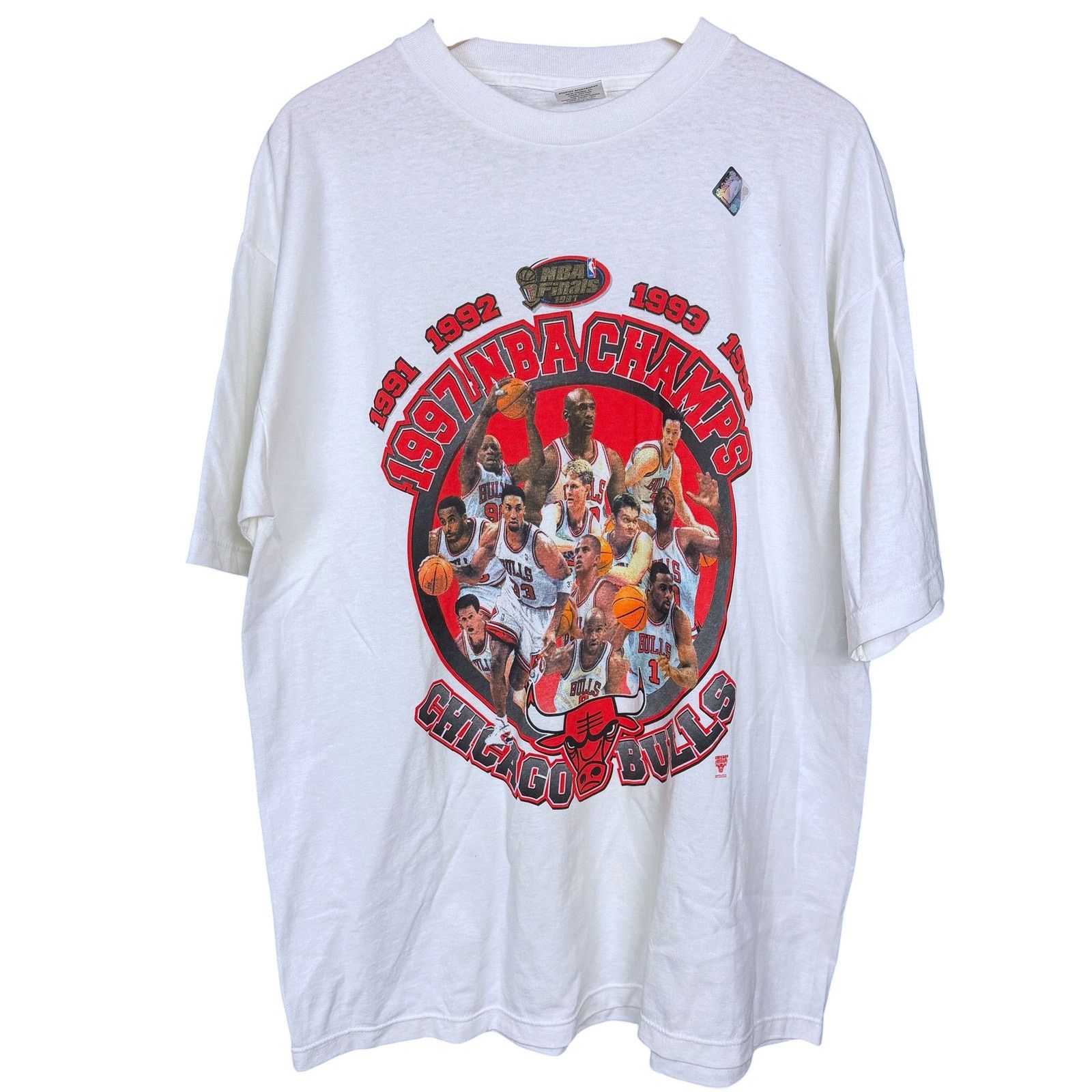 Starter Vintage 90s Starter Chicago Bulls NBA Champions L T-Shirt Size US L / EU 52-54 / 3 - 3 Thumbnail