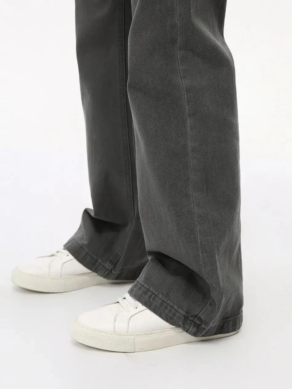 Japanese Brand Retro loose micro flared solid color jeans Size US 32 / EU 48 - 2 Thumbnail