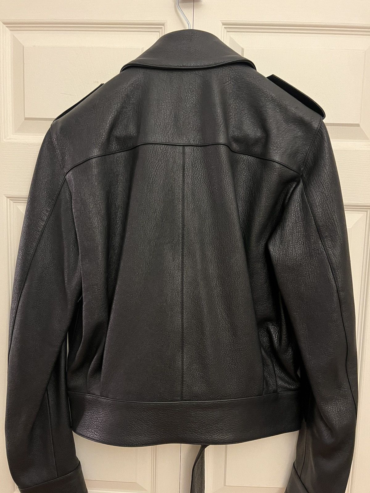 Balmain NEW 48 Grained Leather Lamb Skin Military Belt Bomber Jacket Size US M / EU 48-50 / 2 - 9 Thumbnail
