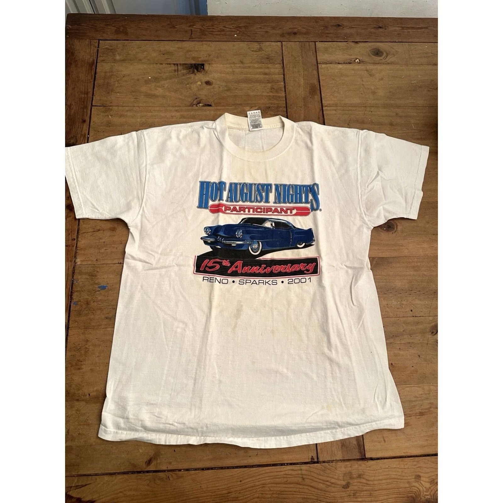 Vintage VINTAGE 2001 Hot August Nights Participant Shirt Adult XL 15th Anniversary T-Shirt Men White XL Size US XL / EU 56 / 4 - 2 Thumbnail