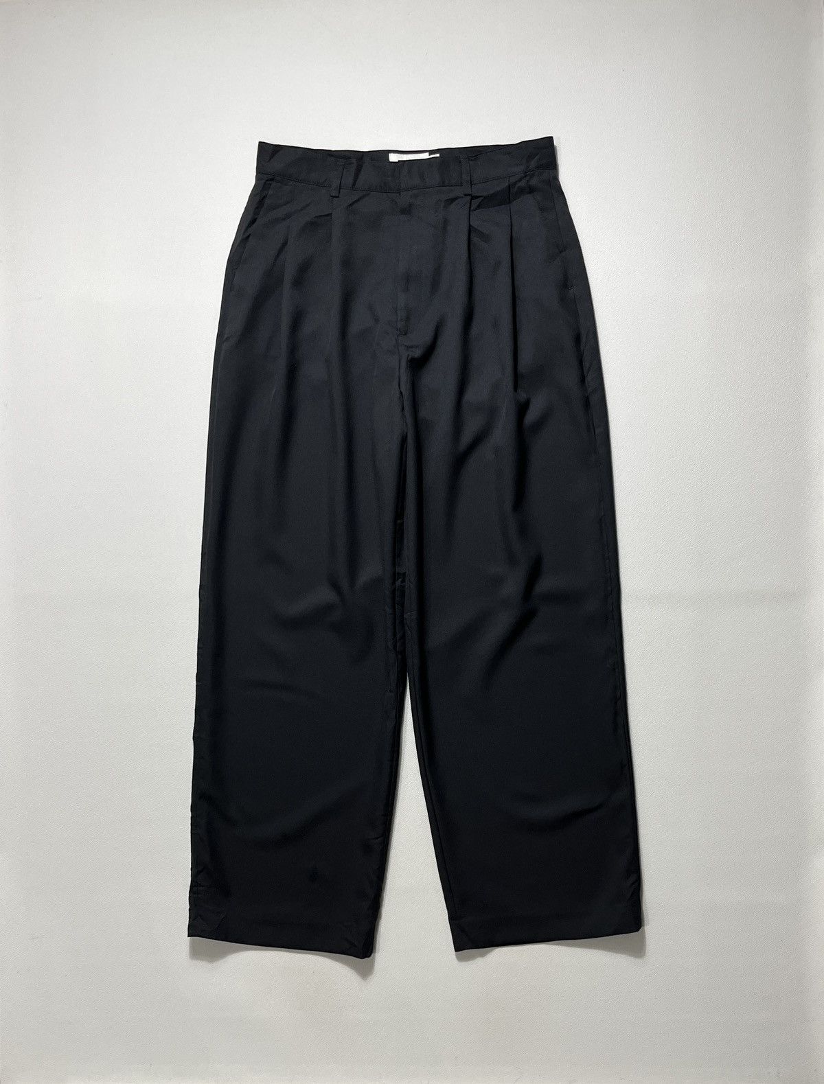 Beams Plus COCL Two Tuck Wide Slacks Pants TR Charcoal Size US 31 - 1 Thumbnail