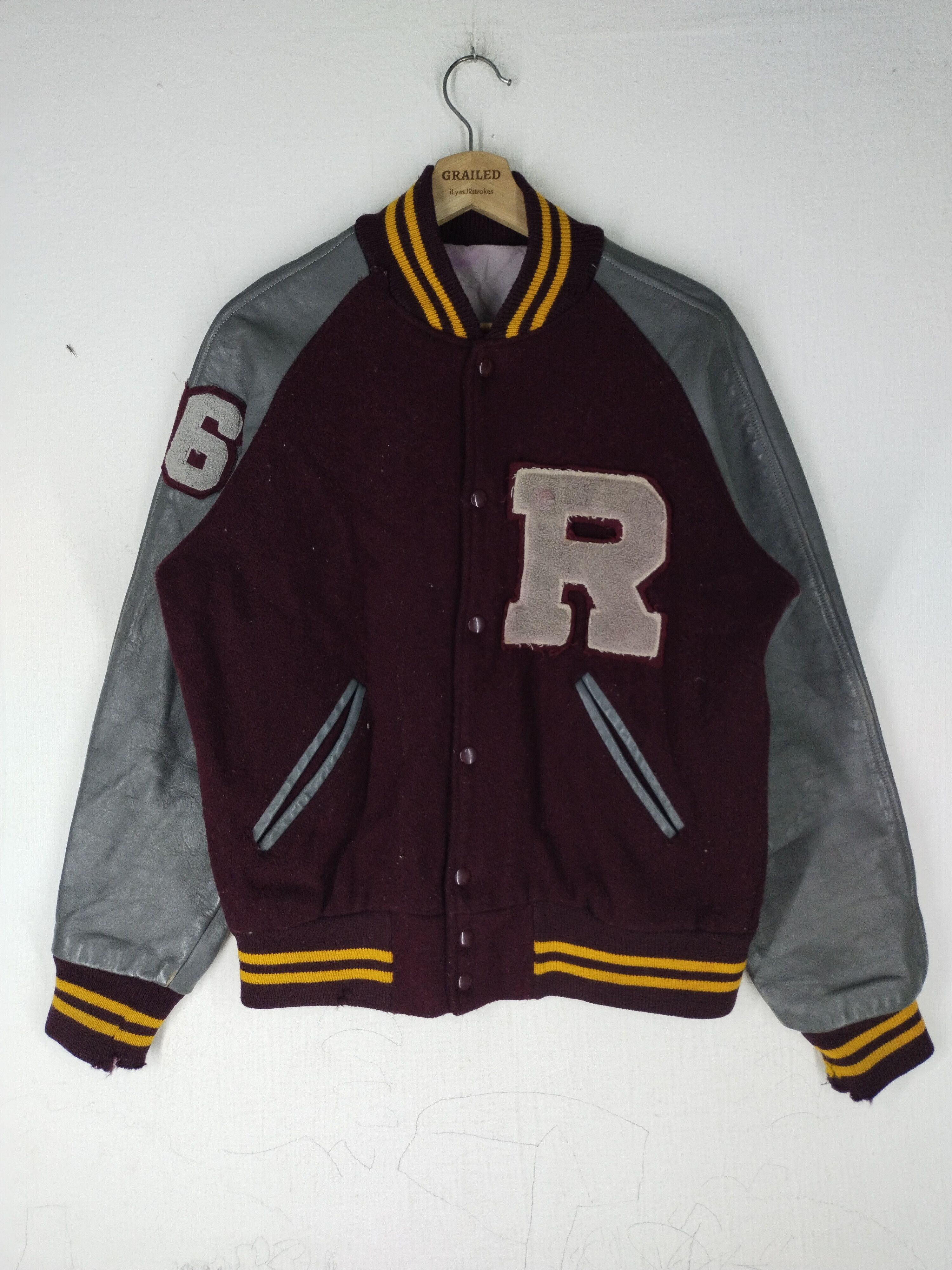 Vintage Vintage 1986's Varsity Leather Wool Jacket Size US M / EU 48-50 / 2 - 1 Thumbnail