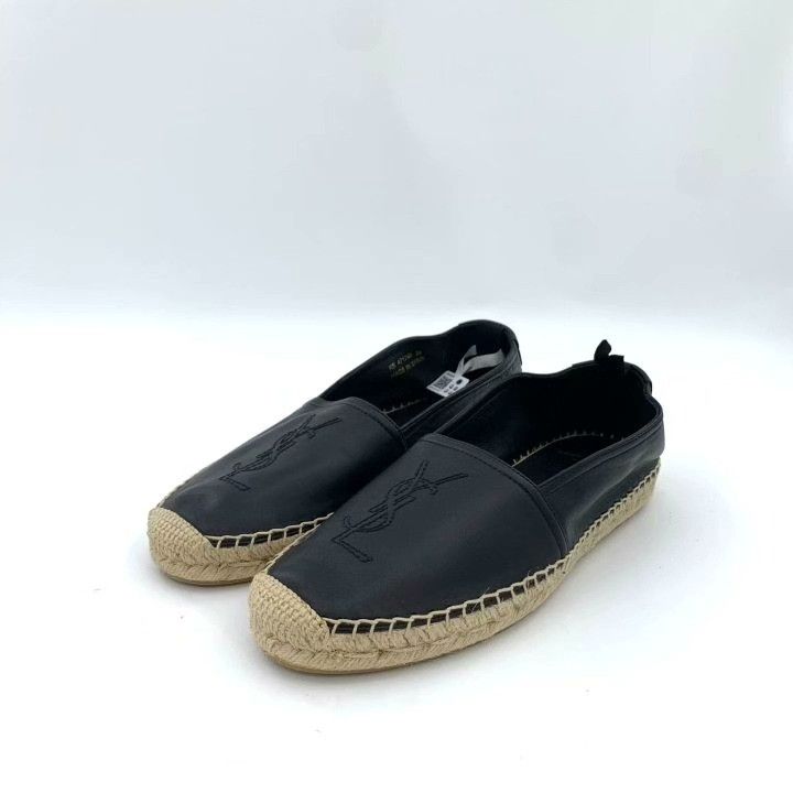 Yves Saint Laurent Saint Laurent Black Logo Slip-On Fisherman Shoes Size US 8 / IT 38 - 1 Thumbnail