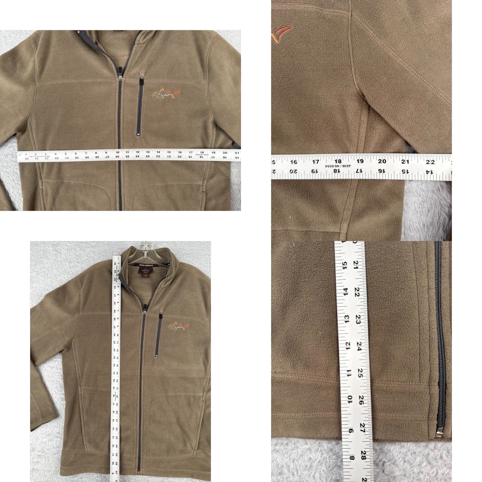 Vintage Greg Norman Jacket Men Small Beige Full Zip Hoodie Polyester Fleece Golf Golfer Size US S / EU 44-46 / 1 - 8 Thumbnail