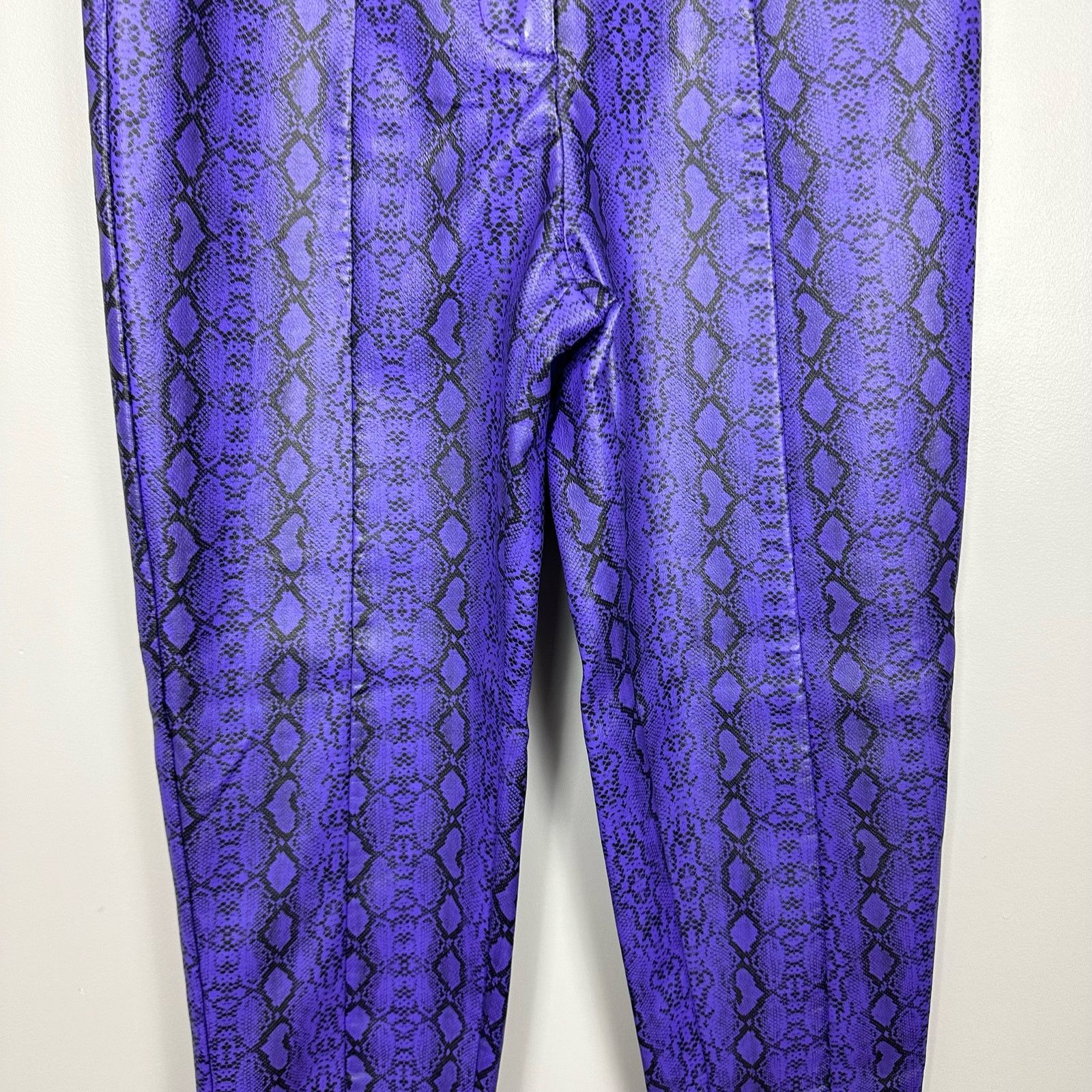 Nasty Gal Nasty Gal Purple Faux Leather Snake Skin High Waist Pants 2 Size 26" / US 2 / IT 38 - 10 Thumbnail