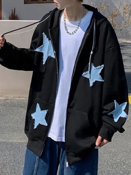 Other Zip-Up Blue Star Patch Oversized Hoodie Size US XL / EU 56 / 4 - 3 Thumbnail
