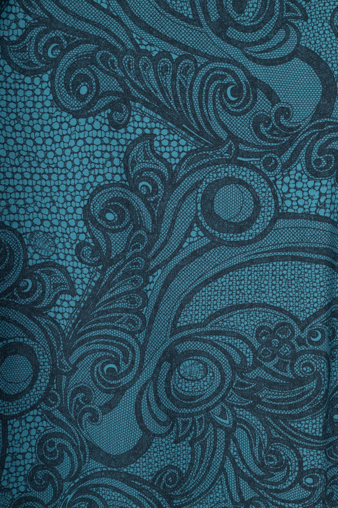 Emilio Pucci Emilio Pucci PF12 Petrol Wool-Blend Lace-Printed Crepe Dress Size XL / US 12-14 / IT 48-50 - 5 Thumbnail