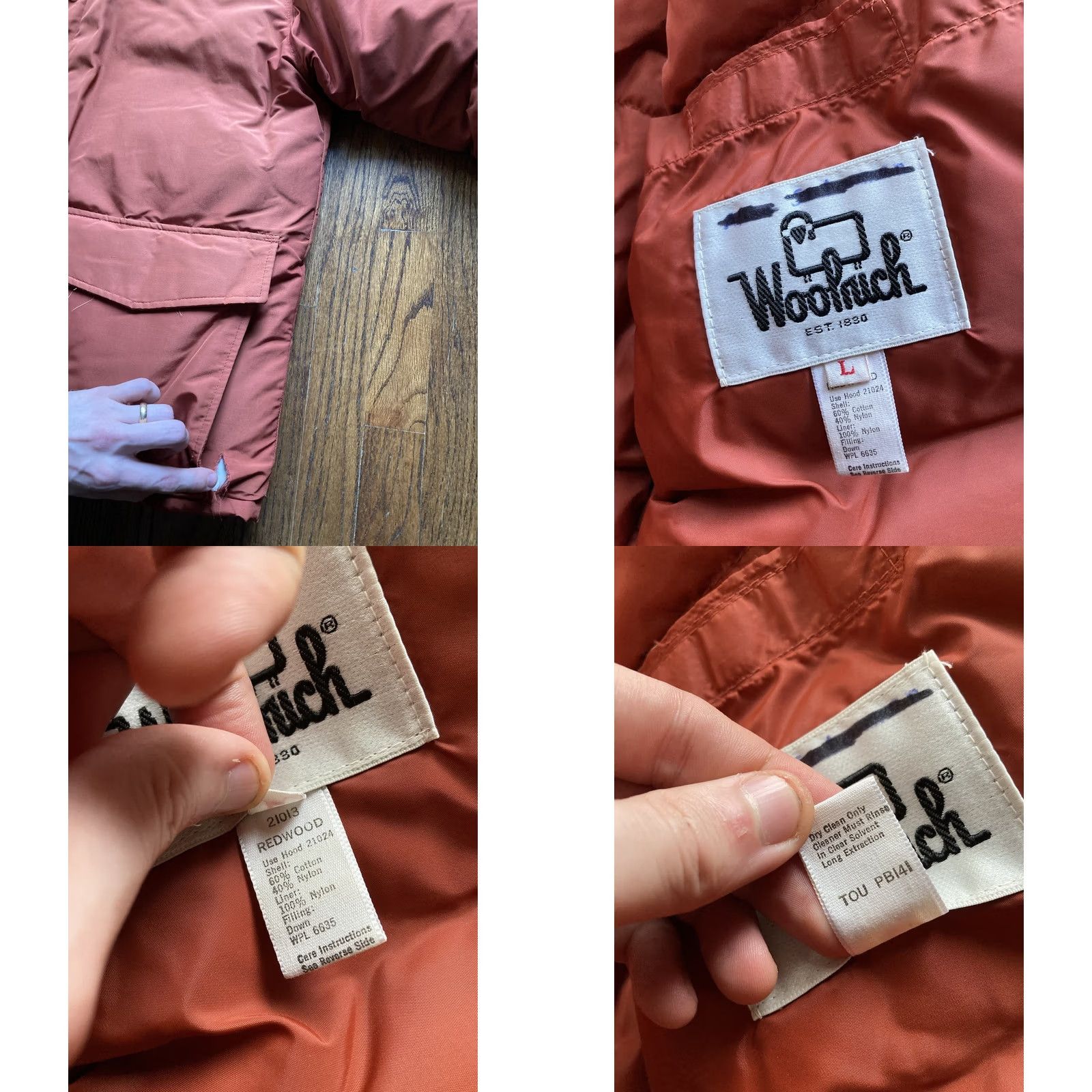 Vintage VINTAGE Woolrich Goose Down Parka Jacket Mens Size Large 70s 80s Redwood Puffer Size US L / EU 52-54 / 3 - 8 Thumbnail