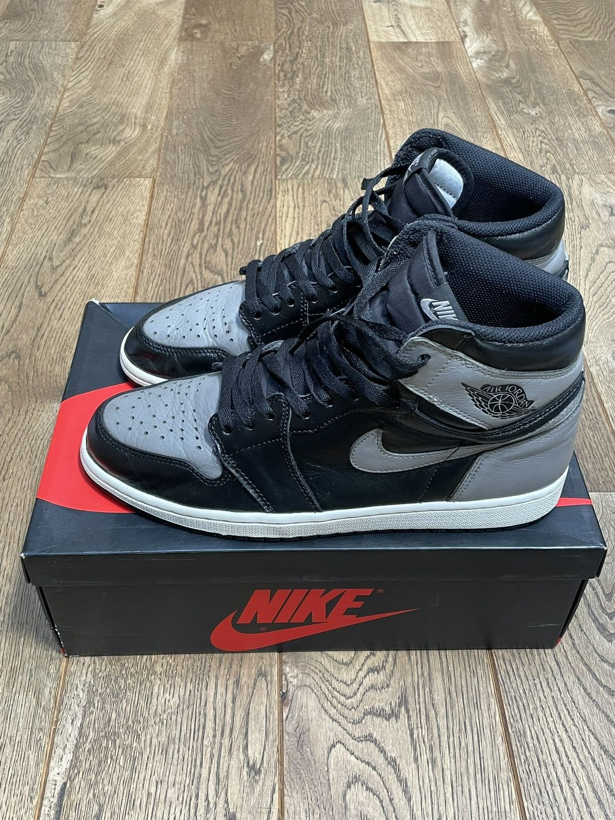 Nike Nike air jordan 1 high shadow black/medium grey-white Size US 11.5 / EU 44-45 - 2 Thumbnail