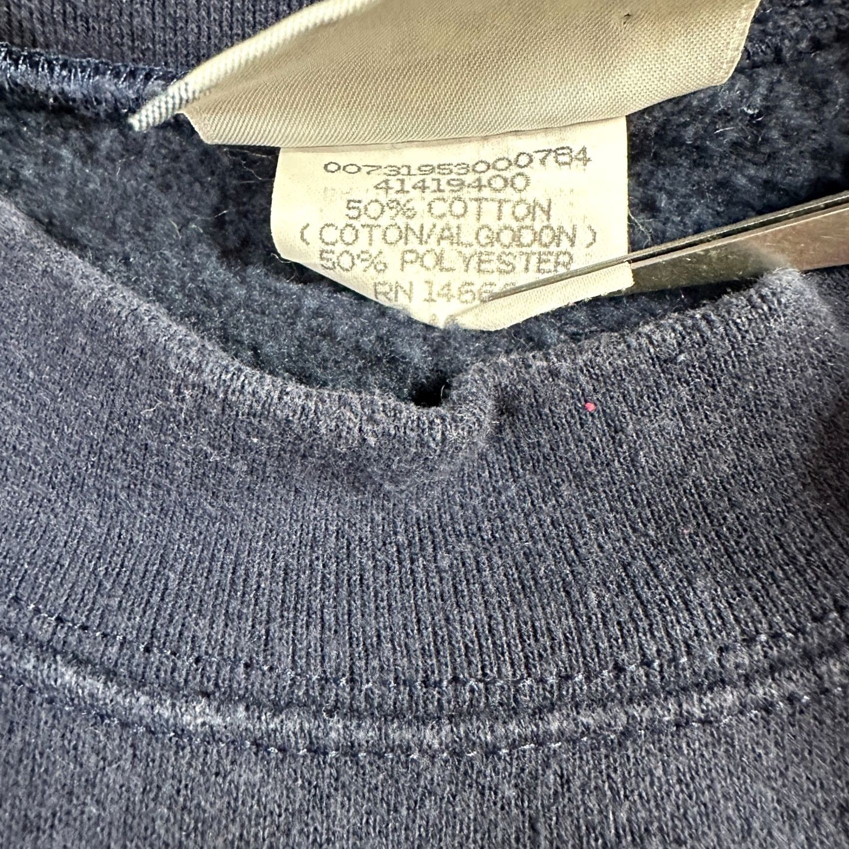 Vintage Navy Sweatshirt M Blue Vintage Cotton Blend Lee Made in USA Mens Sweatshirt Pullover USA 90s Vintage Style (if applicable) Size US M / EU 48-50 / 2 - 2 Thumbnail