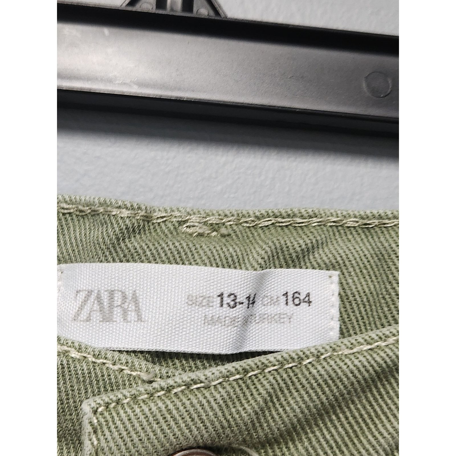 Zara Zara Mini Skirt Kids 13-14 NWOT Olive/Green Denim Size 36" / US 14 / IT 50 - 6 Thumbnail