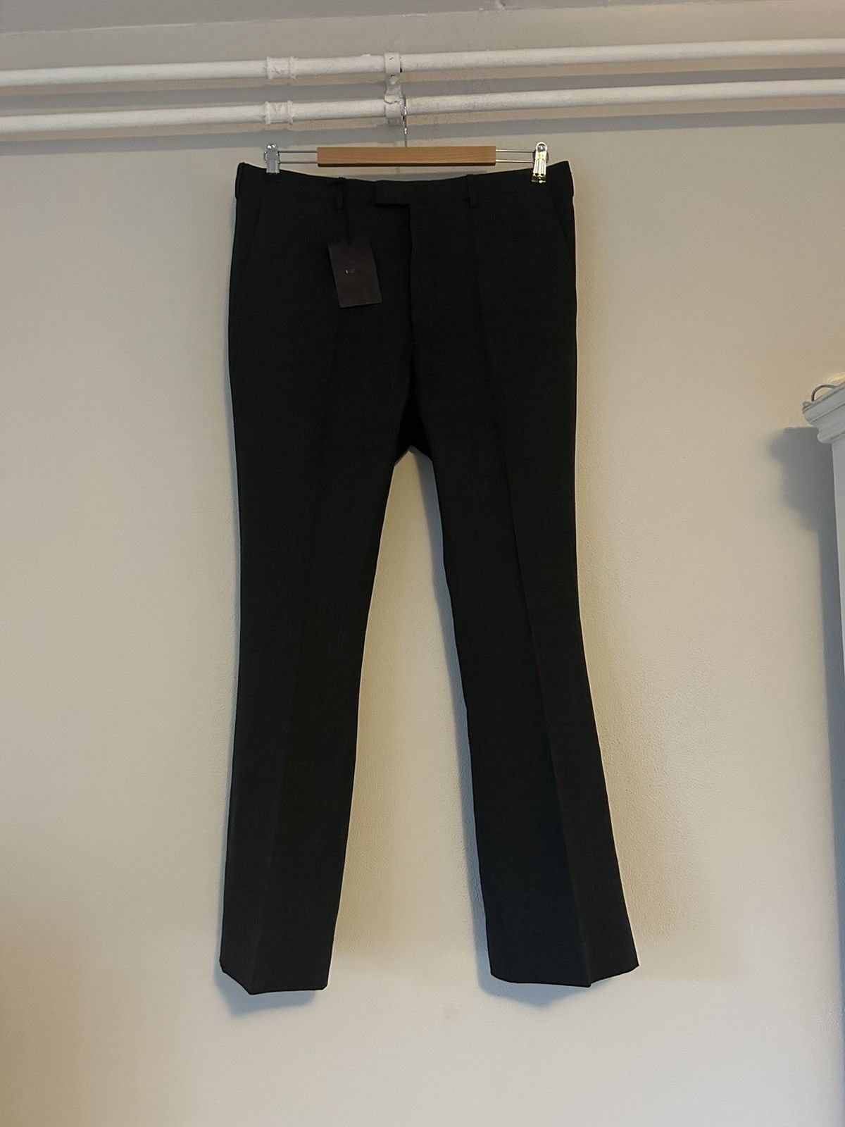 Image of Prada Grey Wool Flare Pants, Men's (Size 36)