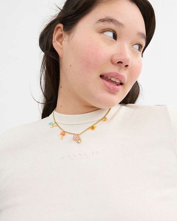 Coach NWT Coach X Observed By Us Strawberry Heart Charm Necklace Size ONE SIZE - 3 Thumbnail