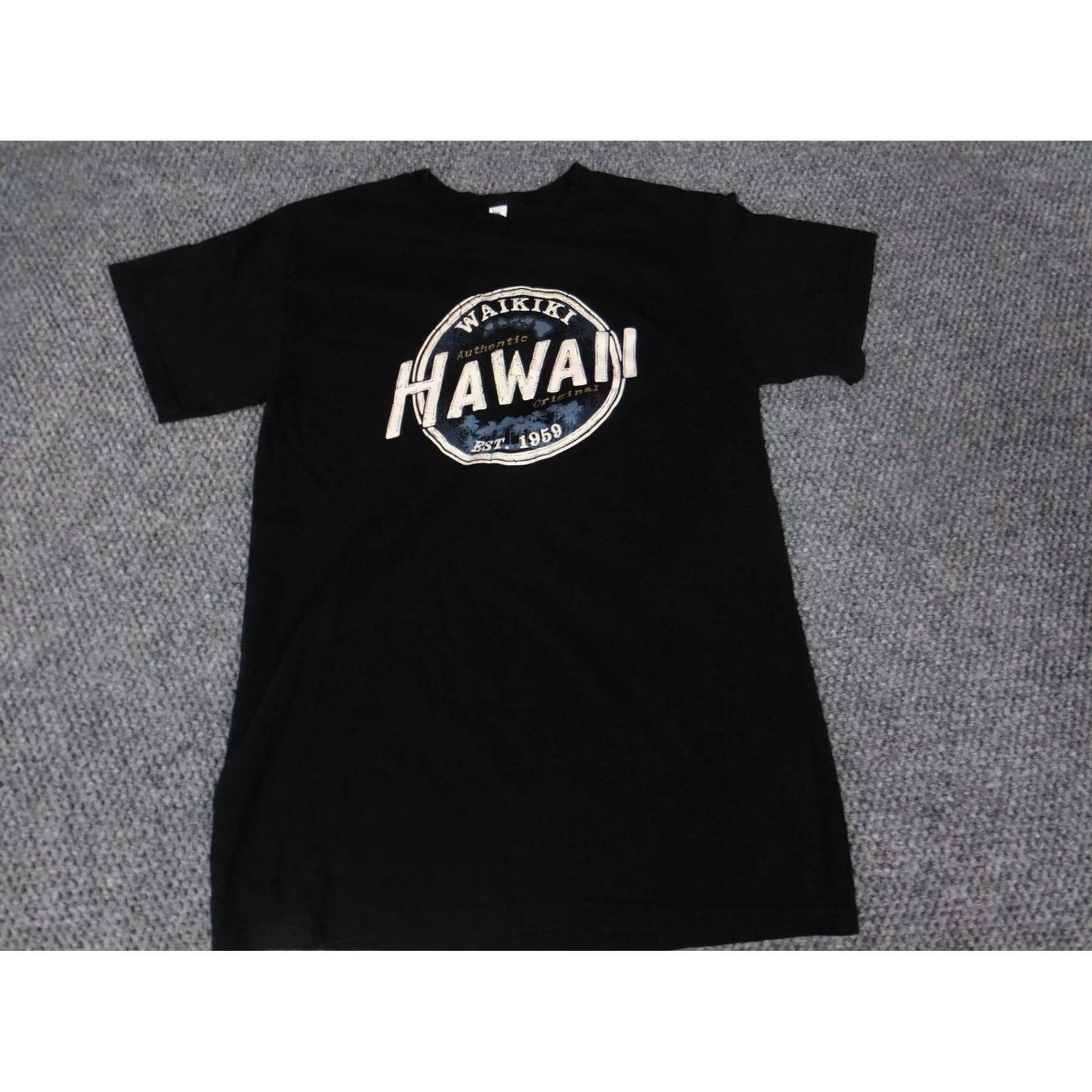 Vintage Alstyle Hawaii Shirt S Men Black Cotton Blend Logo Crew Neck Short Sleeve T-Shirt Waikiki Graphic Hawaii Mens Shirt Size US S / EU 44-46 / 1 - 2 Thumbnail
