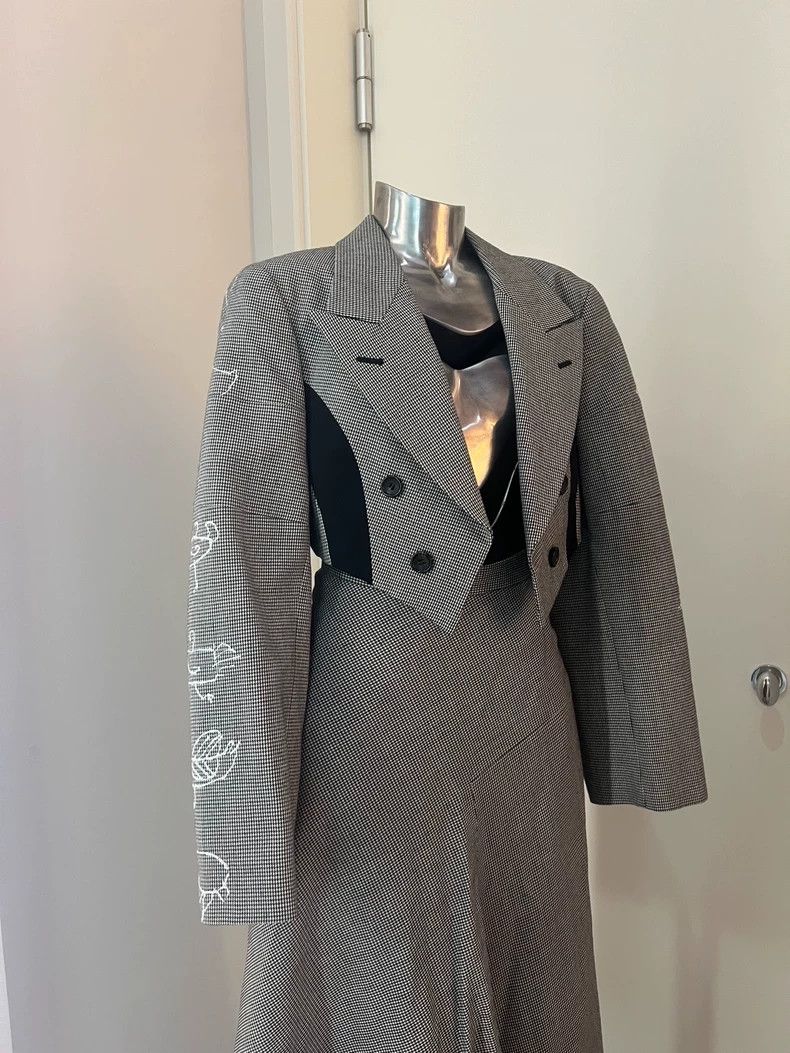 Comme des Garcons Comme des Garcons Graffiti houndstooth coat long skirt Size S / US 4 / IT 40 - 5 Thumbnail