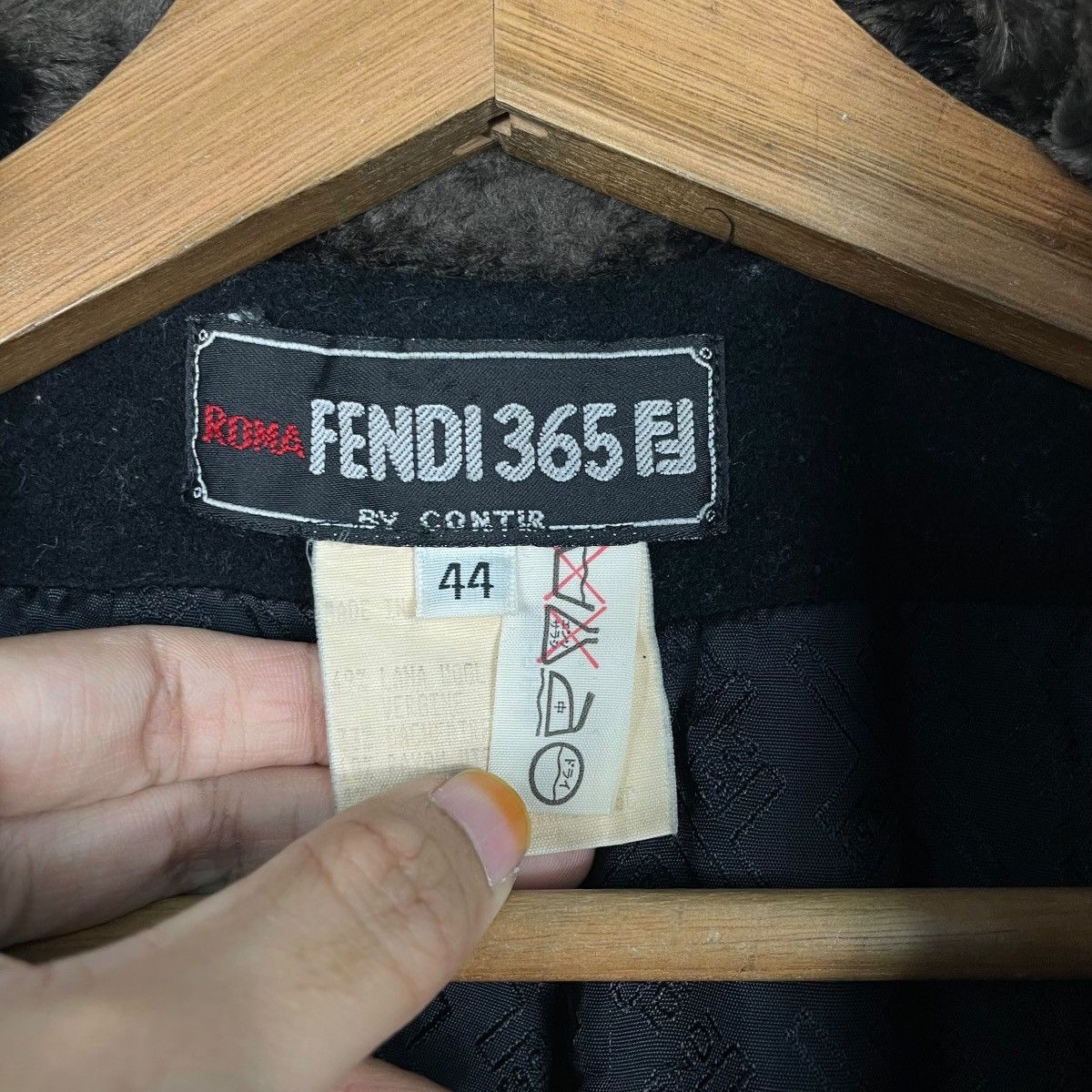 Fendi Vintage 70s Fendi 365 Wool Cashmere Fur Trimmed Colar Coat Size M / US 6-8 / IT 42-44 - 15 Thumbnail