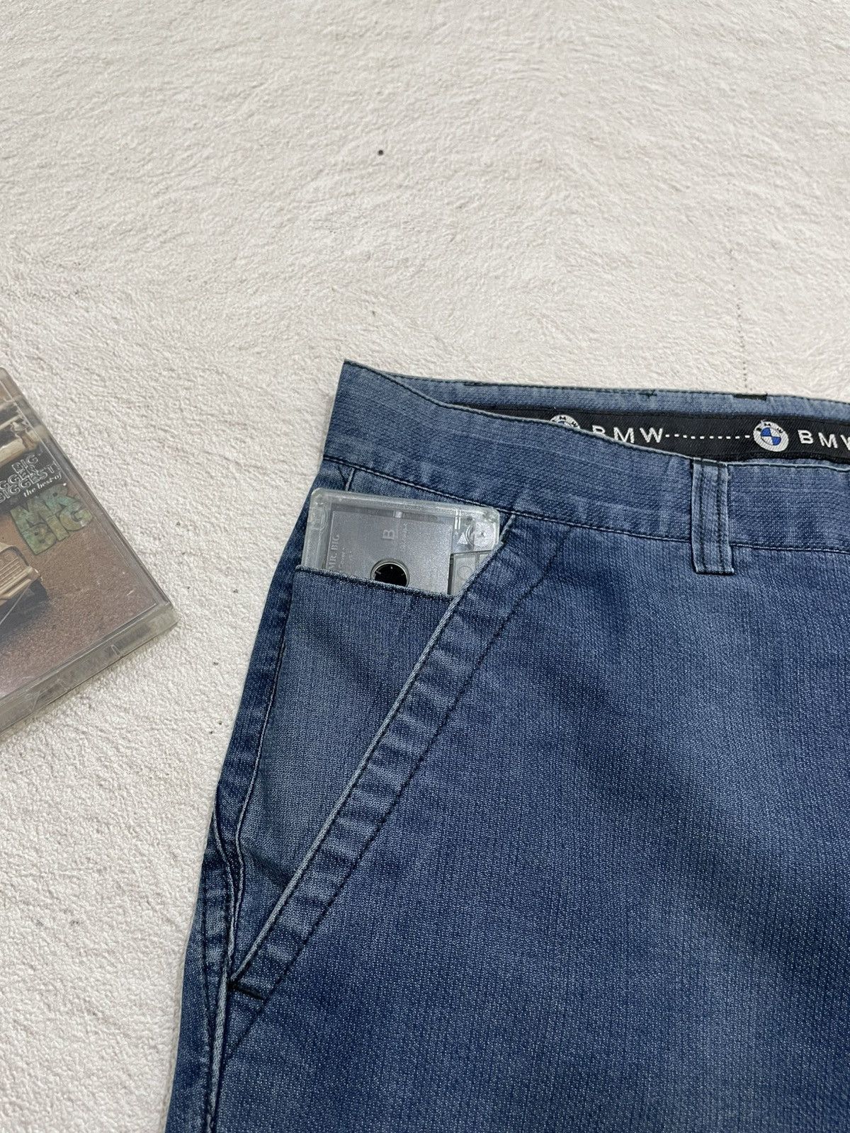 Japanese Brand BMW Blue Jeans Fading Lane Vintage Size US 31 - 5 Thumbnail