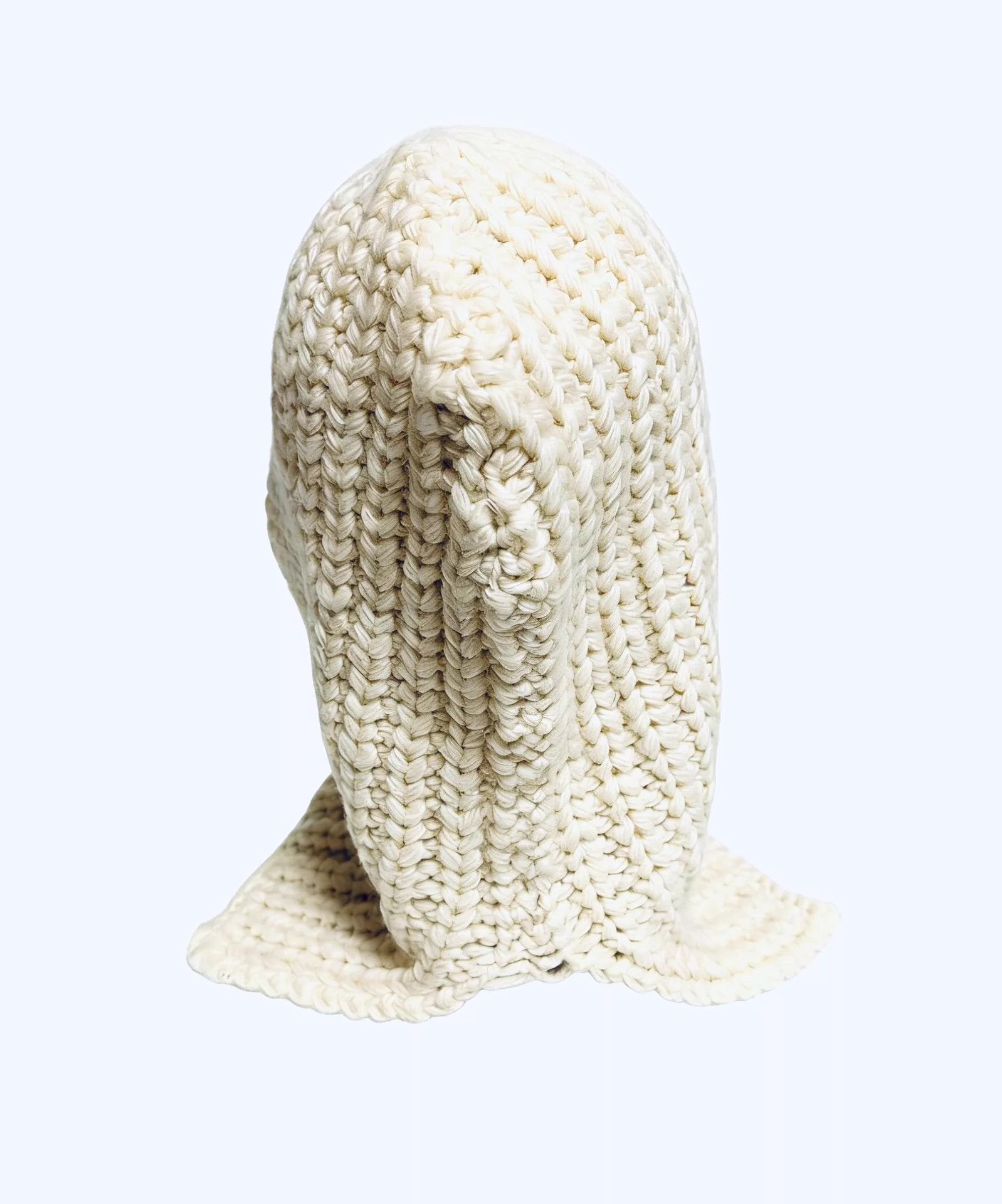 KIJIMA TAKAYUKI KIJIMA TAKAYUKI x CLANE Wool Knit Balaclava Ivory Size ONE SIZE - 3 Thumbnail