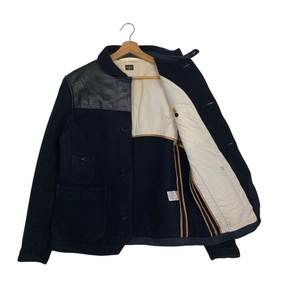 Paul Smith 🔥VINTAGE WOOL JACKET PAUL SMITH JEANS LEATHER PARTS HAND Size US M / EU 48-50 / 2 - 13 Thumbnail