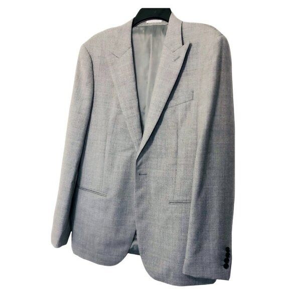Reiss Reiss Mens Gray Peak Hopsack Woven Wool Blazer Suit Jacket S Size 40R - 3 Thumbnail