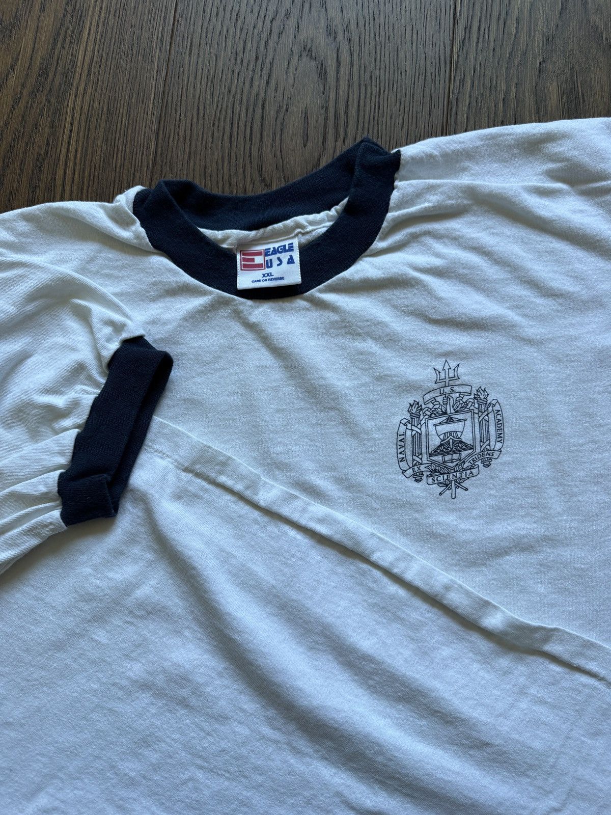 Vintage Vintage US Naval Academy USN Ringer Graphic Tee Size US XXL / EU 58 / 5 - 2 Thumbnail