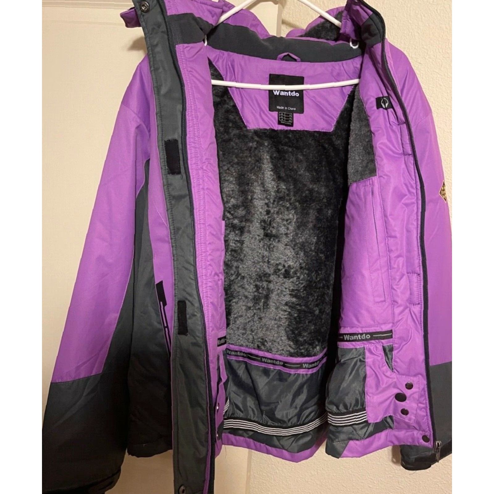Vintage WantDo Wandto SZ XL Hooded Purple Womens Jacket Nylon Zip Polyester Casual Basic Jacket Hooded Coat? Size XL / US 12-14 / IT 48-50 - 3 Thumbnail