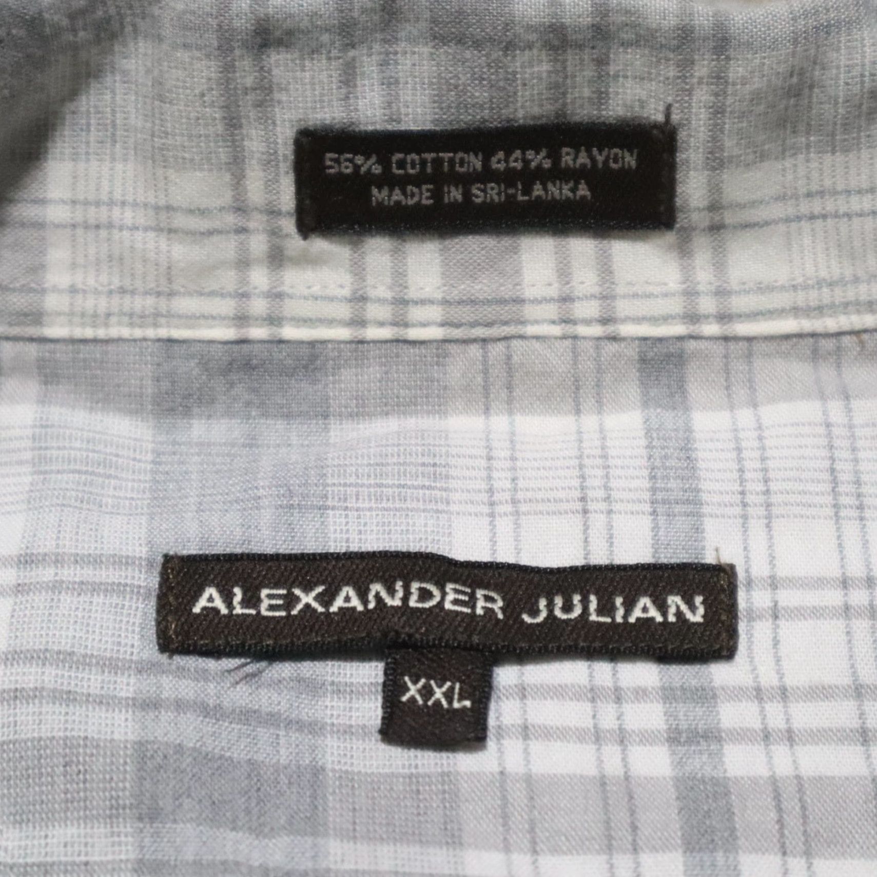 Alexander Julian VINTAGE Alexander Julian Shirt Plaid Adult Mens 2XL Gray Short Sleeve Button-Up Size US XXL / EU 58 / 5 - 3 Thumbnail
