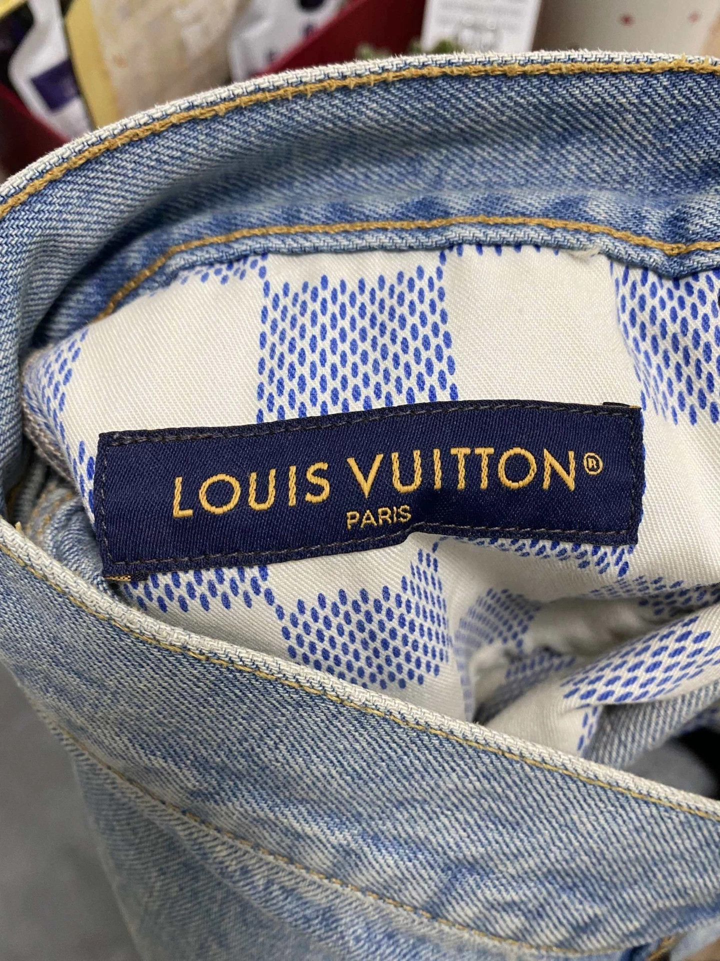 Louis Vuitton LV ss25 new jeans sewn pearl button leather patch 29 99new Size 29" - 4 Thumbnail