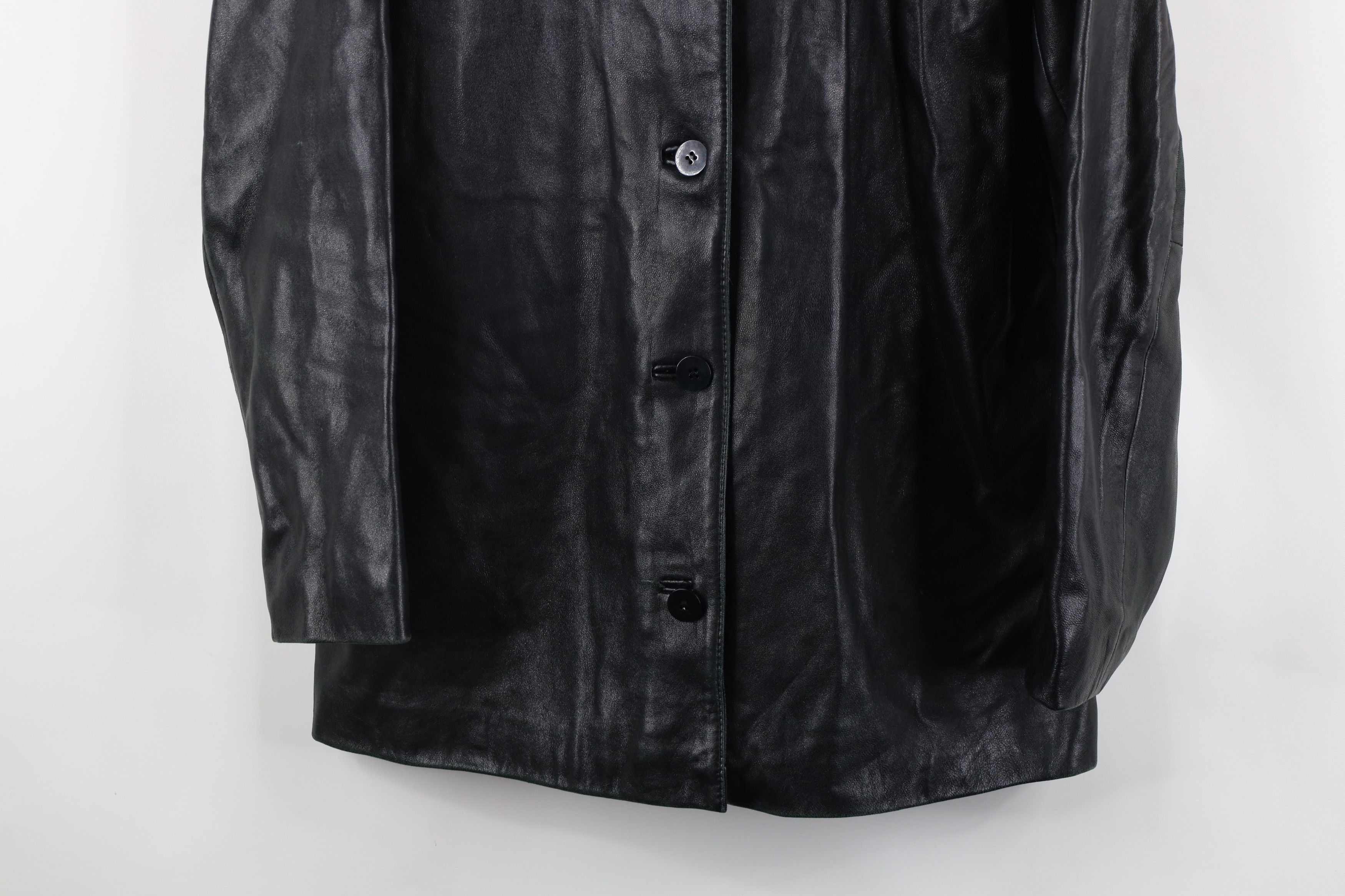 Vintage Vintage 90s Streetwear Leather Button Shirt Jacket Shacket Size M / US 6-8 / IT 42-44 - 3 Thumbnail