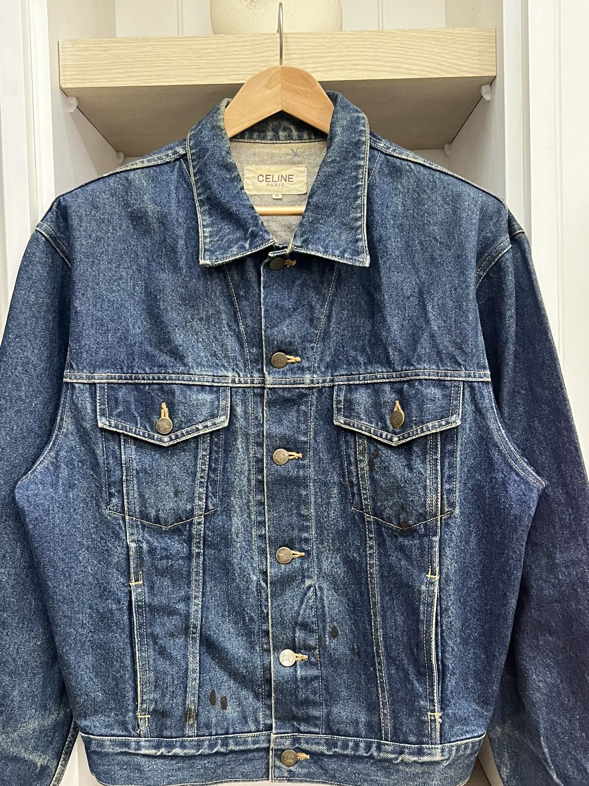 Celine × Designer CELINE DENIM TRUCKER JACKET Size US M / EU 48-50 / 2 - 6 Thumbnail