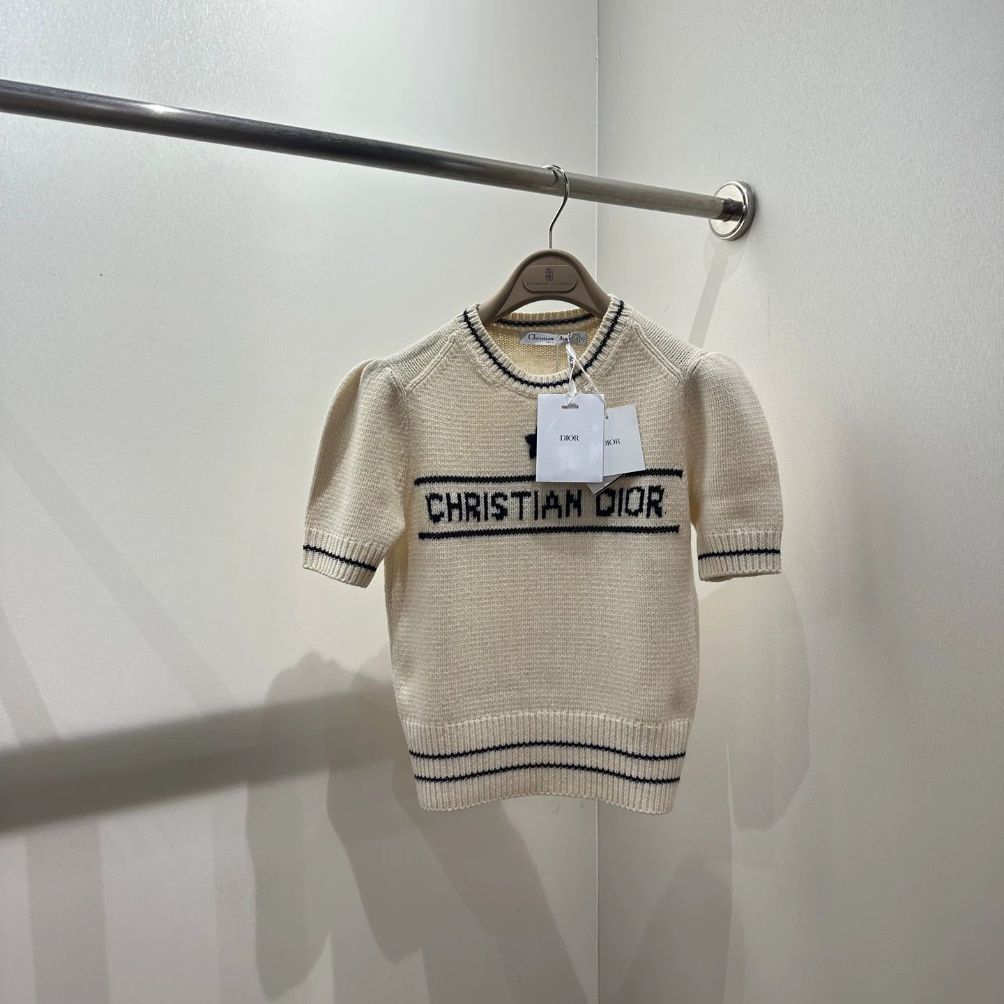 Christian Dior Monsieur Christian Dior apr125 Star & Letter Wool Short Sleeve Tee 36 Size XS / US 0-2 / IT 36-38 - 1 Thumbnail
